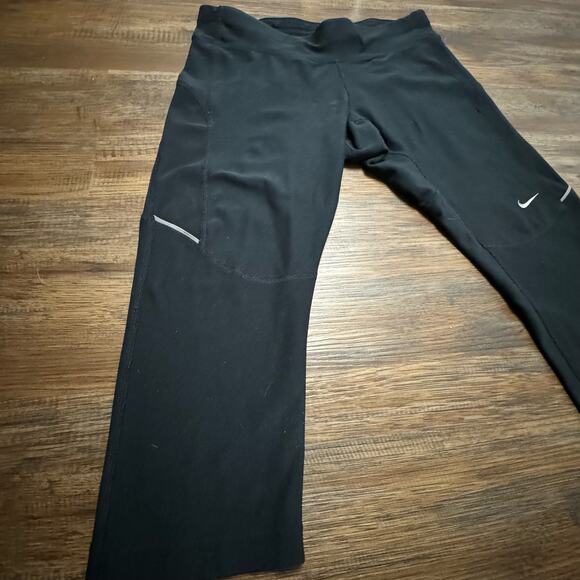 Nike Stay Warm Running Capri Dri-fit tights cropped Women's small Black - Picture 15 of 16